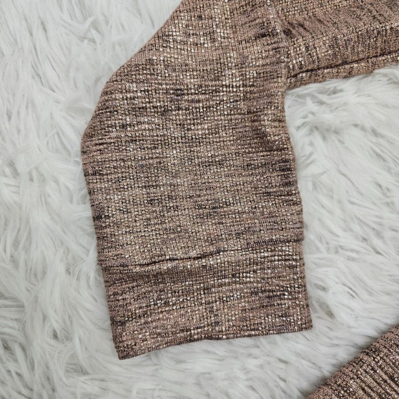 City Studio Metallic Gold Long Sleeve Tie Waist Vneck Mini Dress Juniors Size 11 - Picture 6 of 14